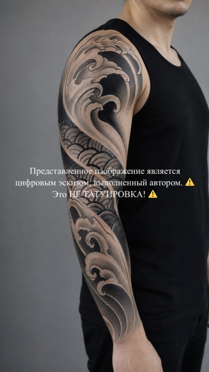 Цифровой эскиз татуировки — Орнаментальный рукав
