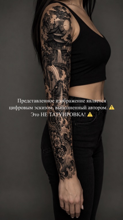 Цифровой эскиз татуировки — Мистический рукав