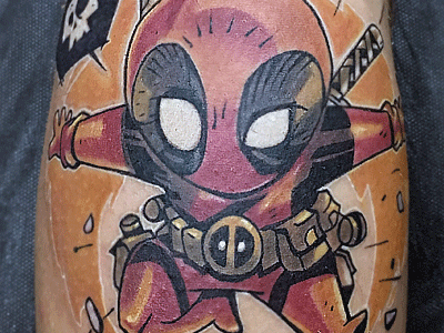 Deadpool в стиле поп-арт на плече. Tattooformat, Москва