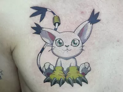 Аниме-персонаж на груди. Цветная татуировка, Tattooformat