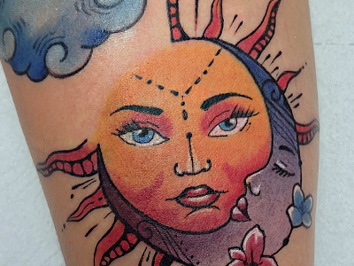 Тату «Солнце и Луна» на предплечье. Символичный эскиз, Tattooformat