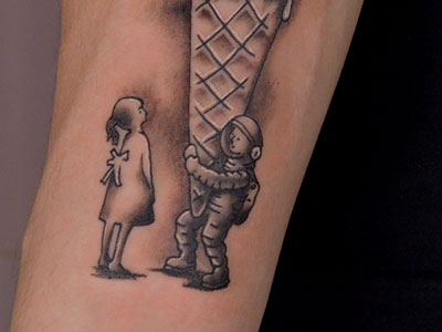 Космонавт в скафандре. Стиль графика, Tattooformat